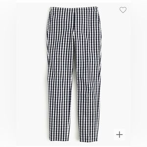 JCREW - Mattie pant - in gingham NAVY- Worn ONCE-perfect condition(side zipper)